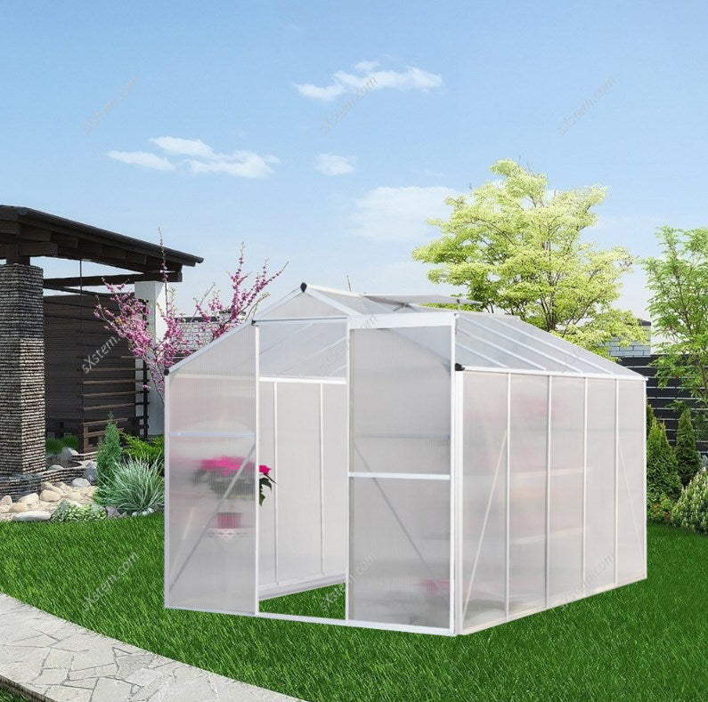 White Framed Garden Greenhouse with Vent
