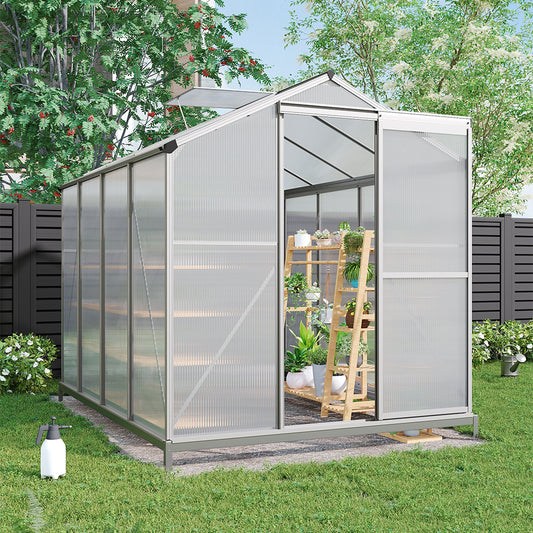 White Framed Garden Greenhouse with Base Frame
