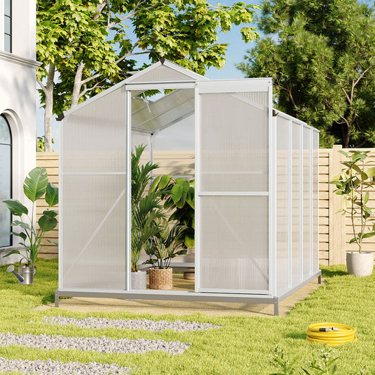 White Framed Garden Greenhouse with Base Frame