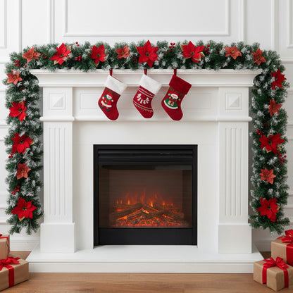 270cm Spruce Artificial Greenery Christmas Garland with 50 LED Warm White Lights