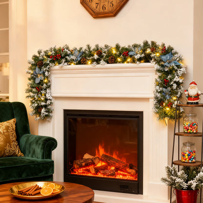 270cm Spruce Artificial Greenery Christmas Garland with 50 LED Warm White Lights