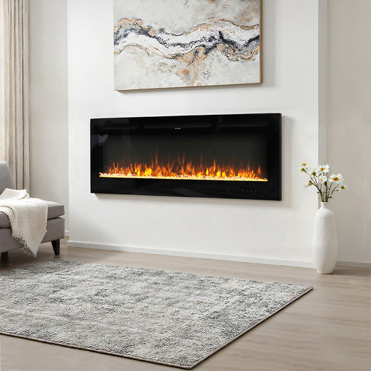 50\60 Inch Recessed/Wall Mounted Electric Fireplace with Remote