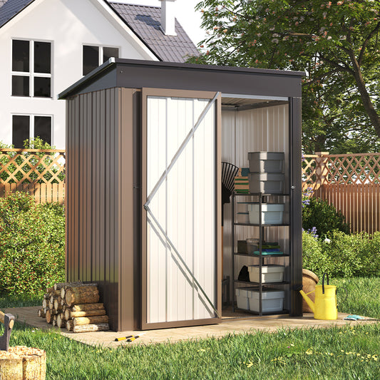 Steel Garden Tool Storage Shed with Gabled Roof Top