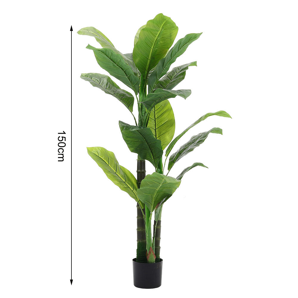Artificial Tropical Plant Plastic Flowerpot Home Office