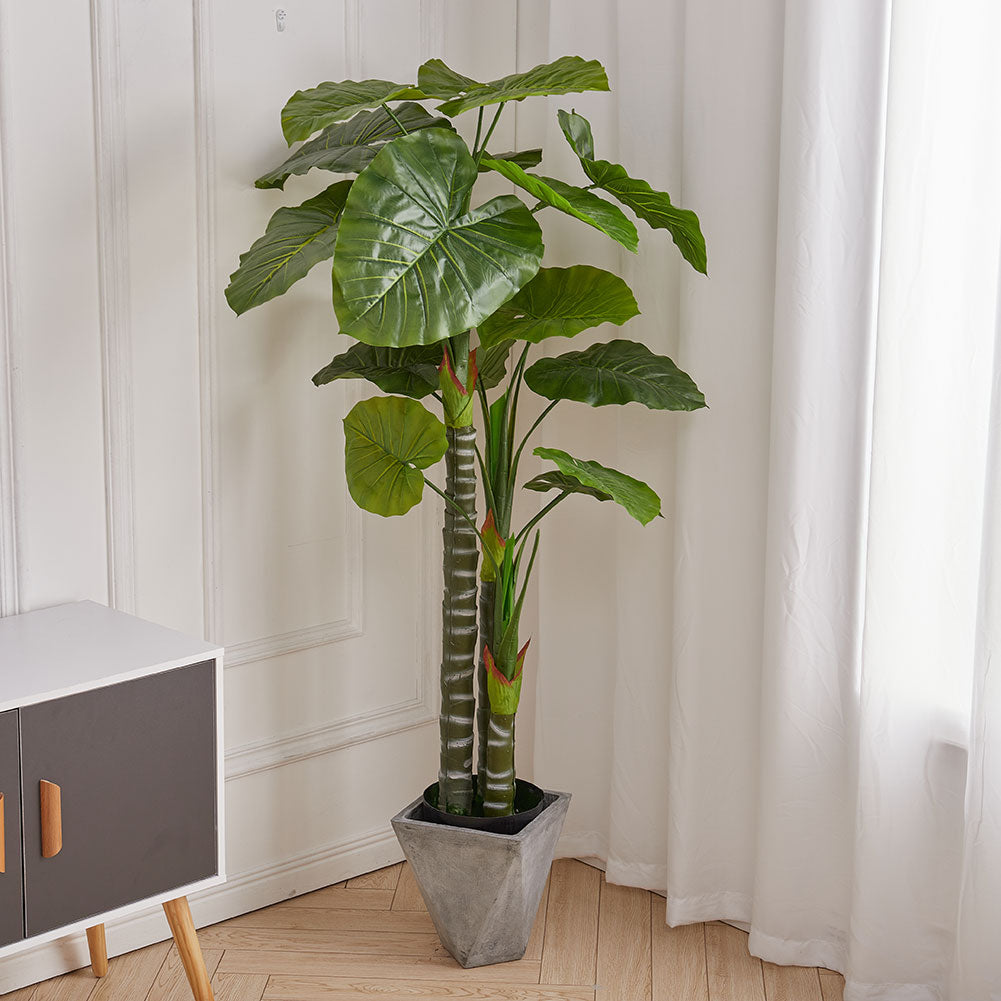 Artificial Tropical Plant with Plastic Flowerpot