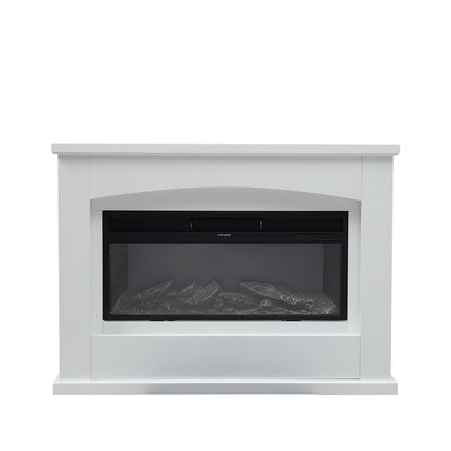 34inch Electric Fireplace with White Wooden Mantel