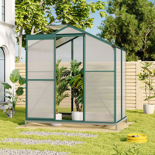 4' x 6' ft Garden Greenhouse Green Framed with Base