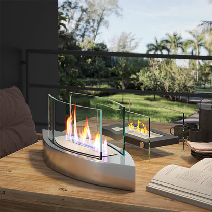 Unique Smokeless Stainless Steel Tabletop Ethanol Fireplace