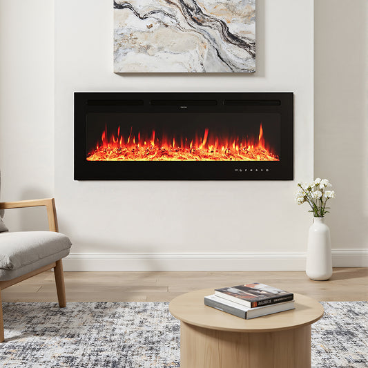 70/80 Inch Wall Mounted/Insert Electric Fireplace with 9 Colours Settings