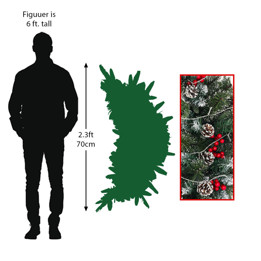 Artificial Christmas Mantel Swag with LED Warm White Lights