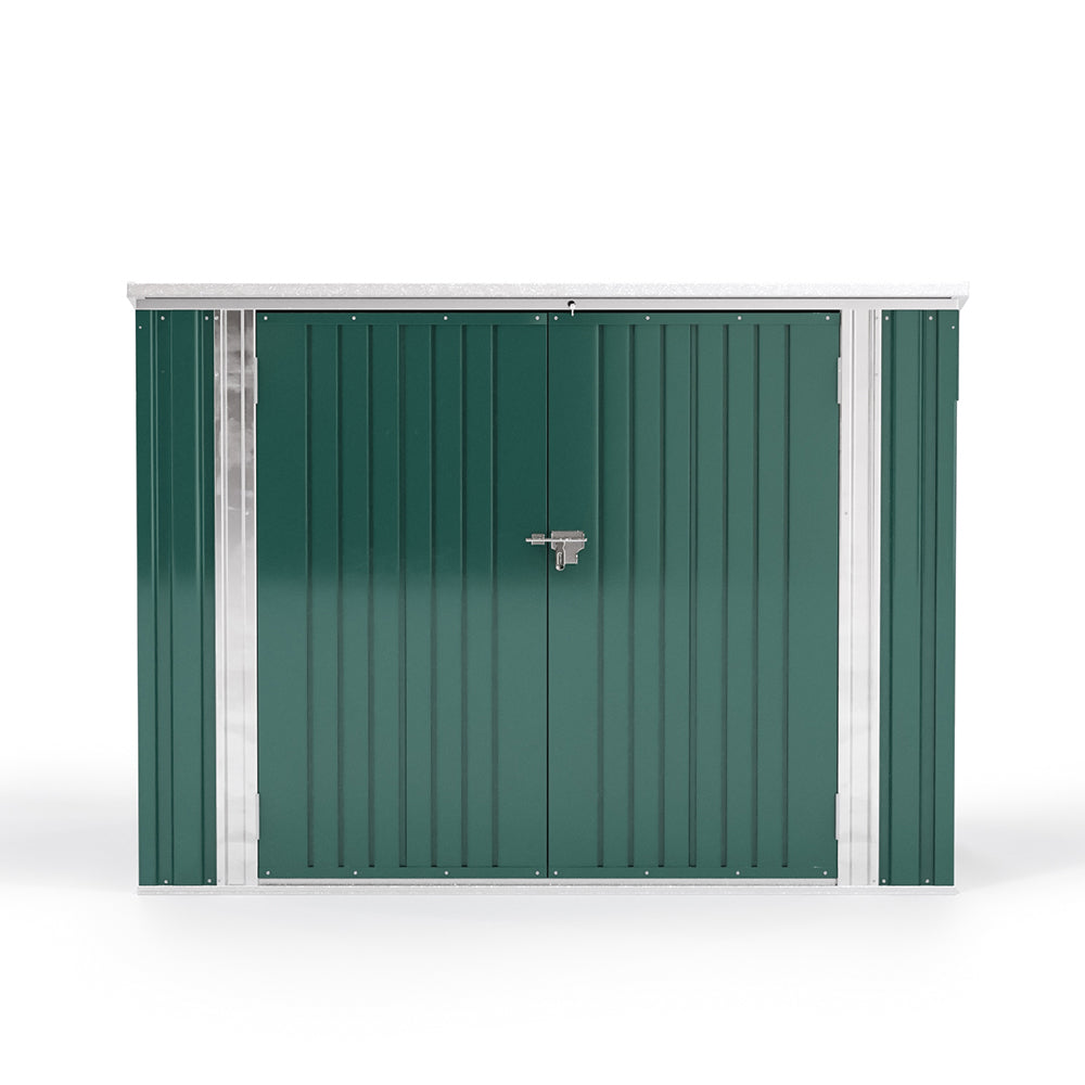 176CM Wide Metal Lockable Garden Wheelie Bin Storage Shed