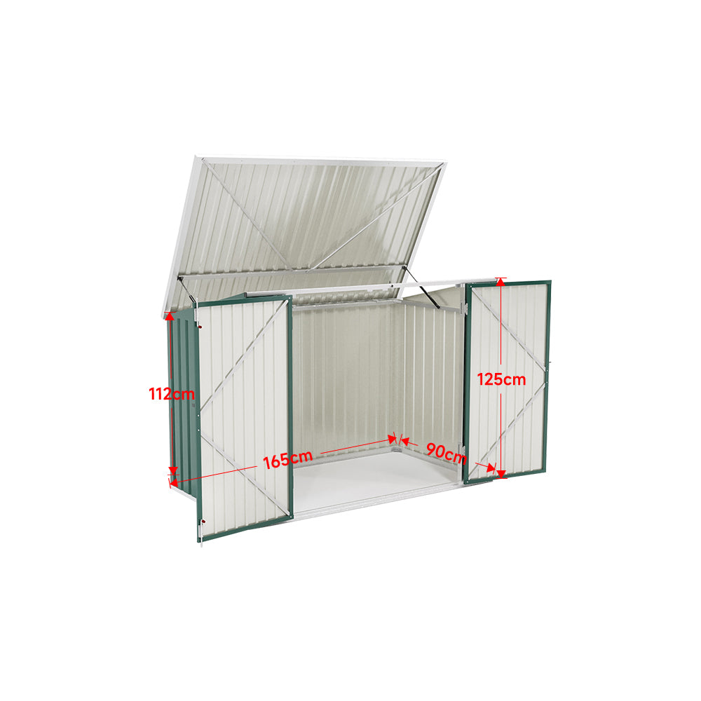 Steel Trash Can Bin Enclosure Storage Shed