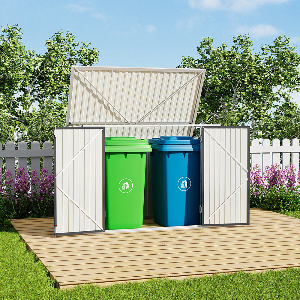 Steel Trash Can Bin Enclosure Storage Shed