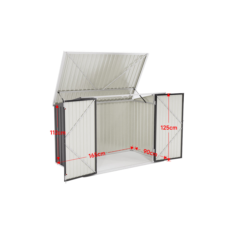 Steel Trash Can Bin Enclosure Storage Shed
