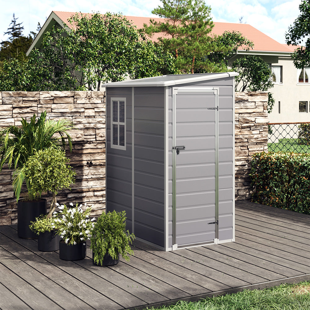 122CM Depth Plastic Lockable Garden Storage Shed with Window