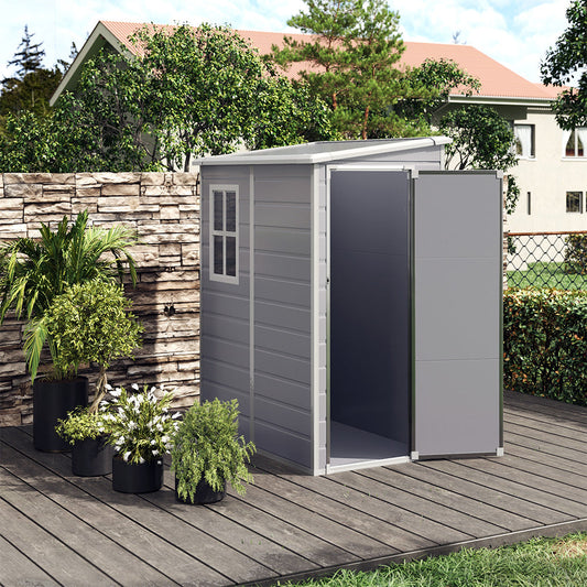 122CM Depth Plastic Lockable Garden Storage Shed with Window