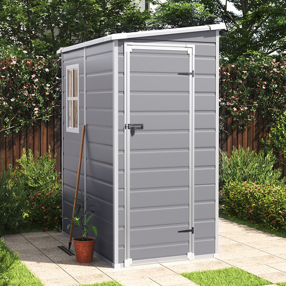 122CM Depth Plastic Lockable Garden Storage Shed with Window