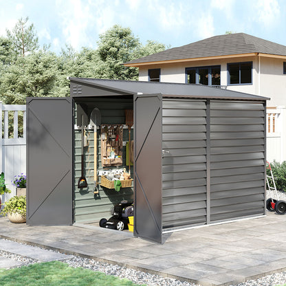 Wide Outdoor Lockable Steel Storage Shed