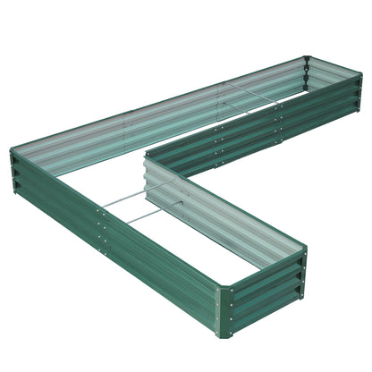 L-Shaped Galvanized Steel Raised Garden Bed