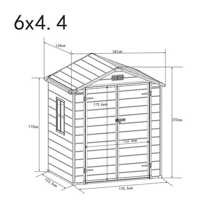 181CM Wide Plastic Garden Storage Shed
