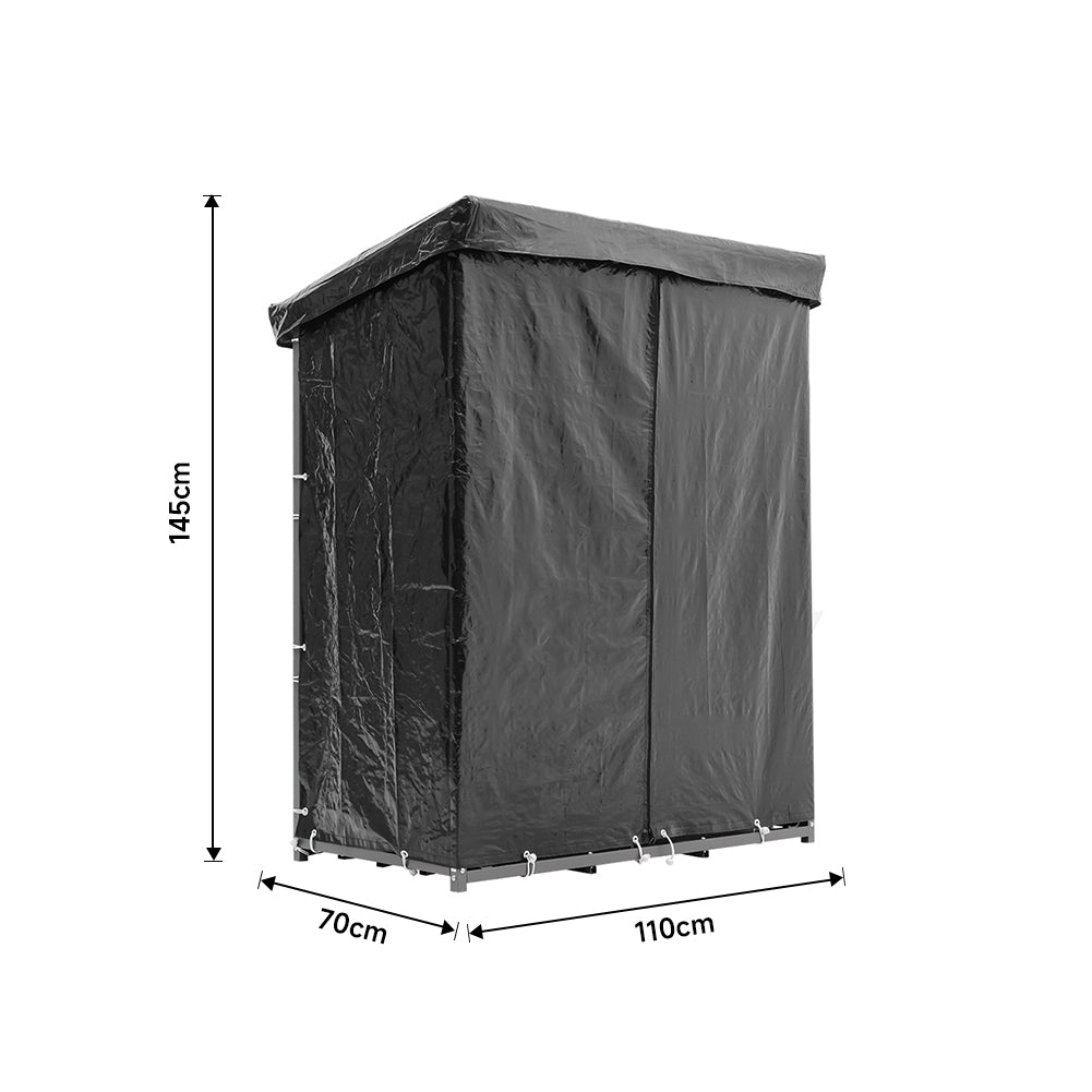 70CM Depth Metal Firewood Rack Storage Shed Roof Cover