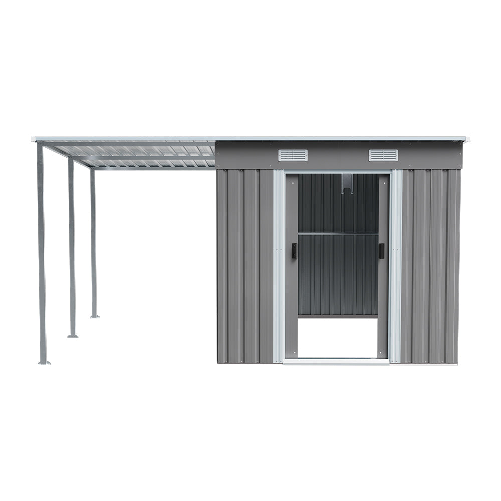 6X9FT Metal Garden Storage Shed with Sliding Door