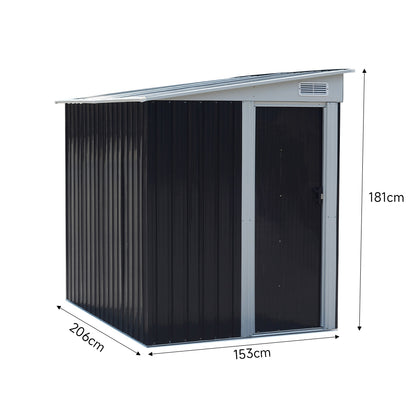 5X7FT Sliding Door Pent Roof Garden Tool Shed