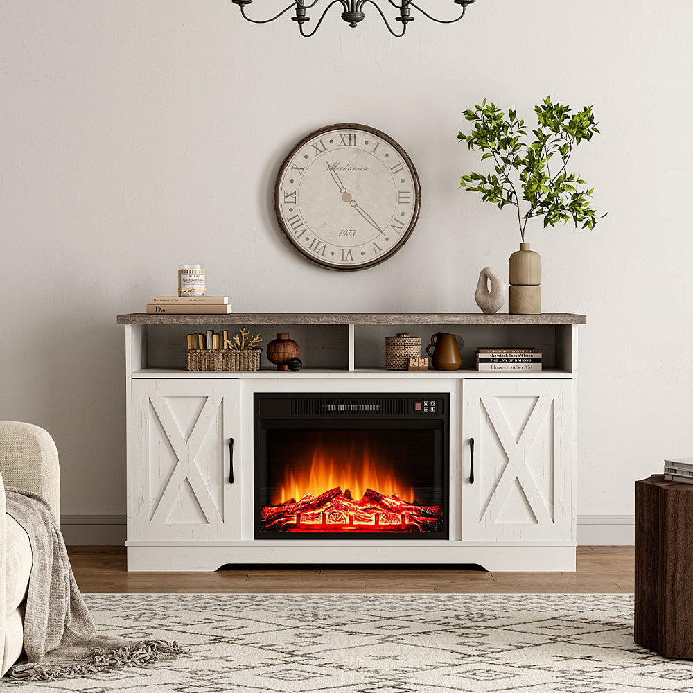 Insert Electric Fireplace TV Stand Timer Remote