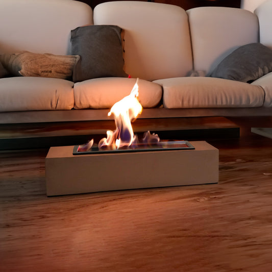 Tabletop Cement Ethanol Fireplace with Extinguisher Lid