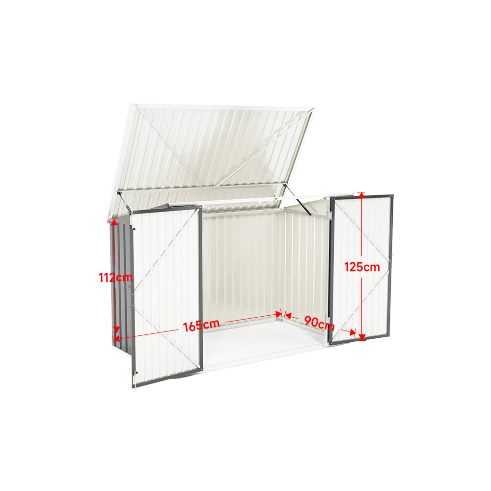 Steel Trash Can Bin Enclosure Storage Shed