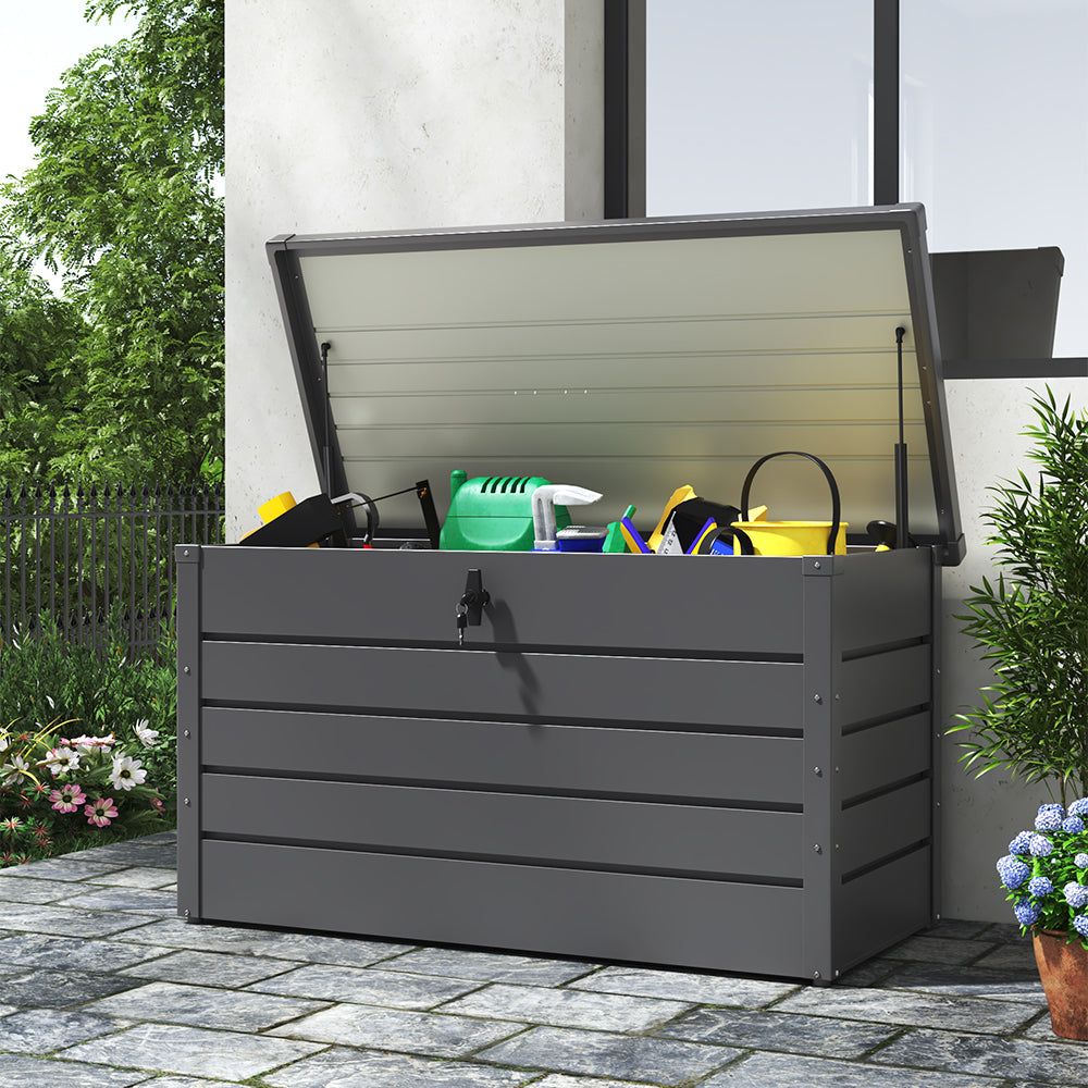 Metal Lockable Storage Box Patio Waterproof Box