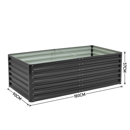 Charcoal Black Steel Rectangular Garden Raised Bed