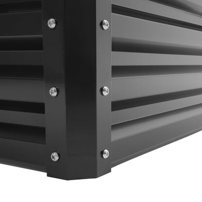 Charcoal Black Steel Rectangular Garden Raised Bed