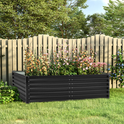 Charcoal Black Steel Rectangular Garden Raised Bed