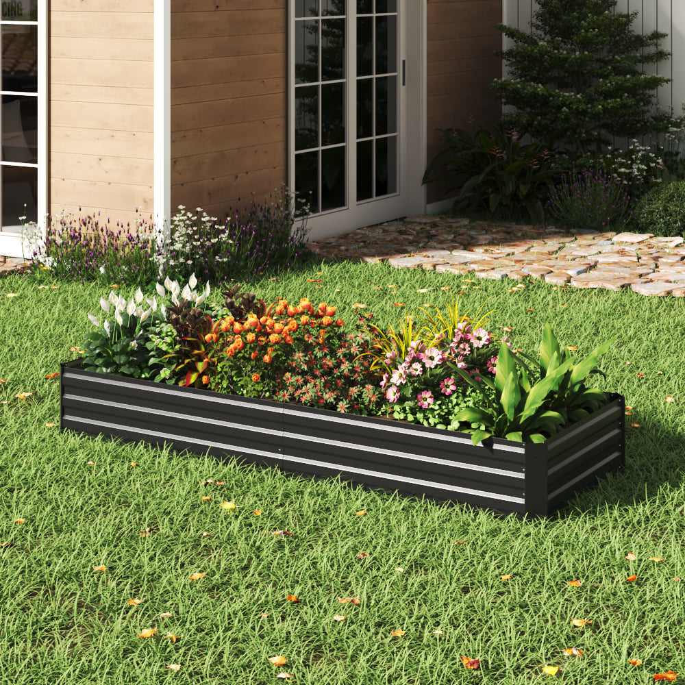 Outdoor Rectangular Metal Raised Garden Bed