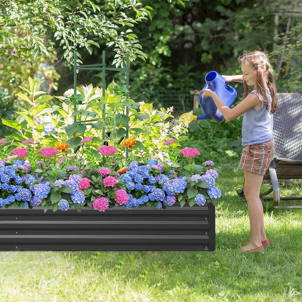 Outdoor Rectangular Metal Raised Bed