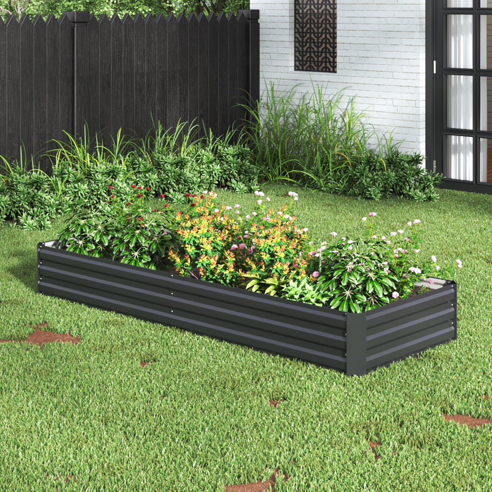Outdoor Rectangular Metal Raised Garden Bed