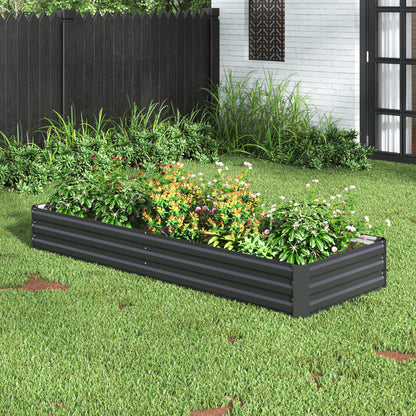 Outdoor Rectangular Metal Raised Garden Bed