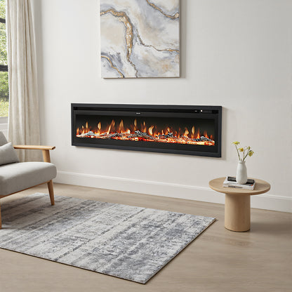 70/80 Inch Electric Fireplace with Remote 9 Flame Colours Freestanding Fireplaces