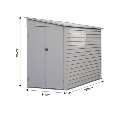 Wide Outdoor Lockable Steel Storage Shed