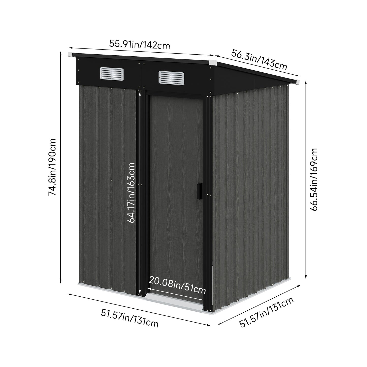 4 x 4FT Outdoor Metal Garden Storage Shed