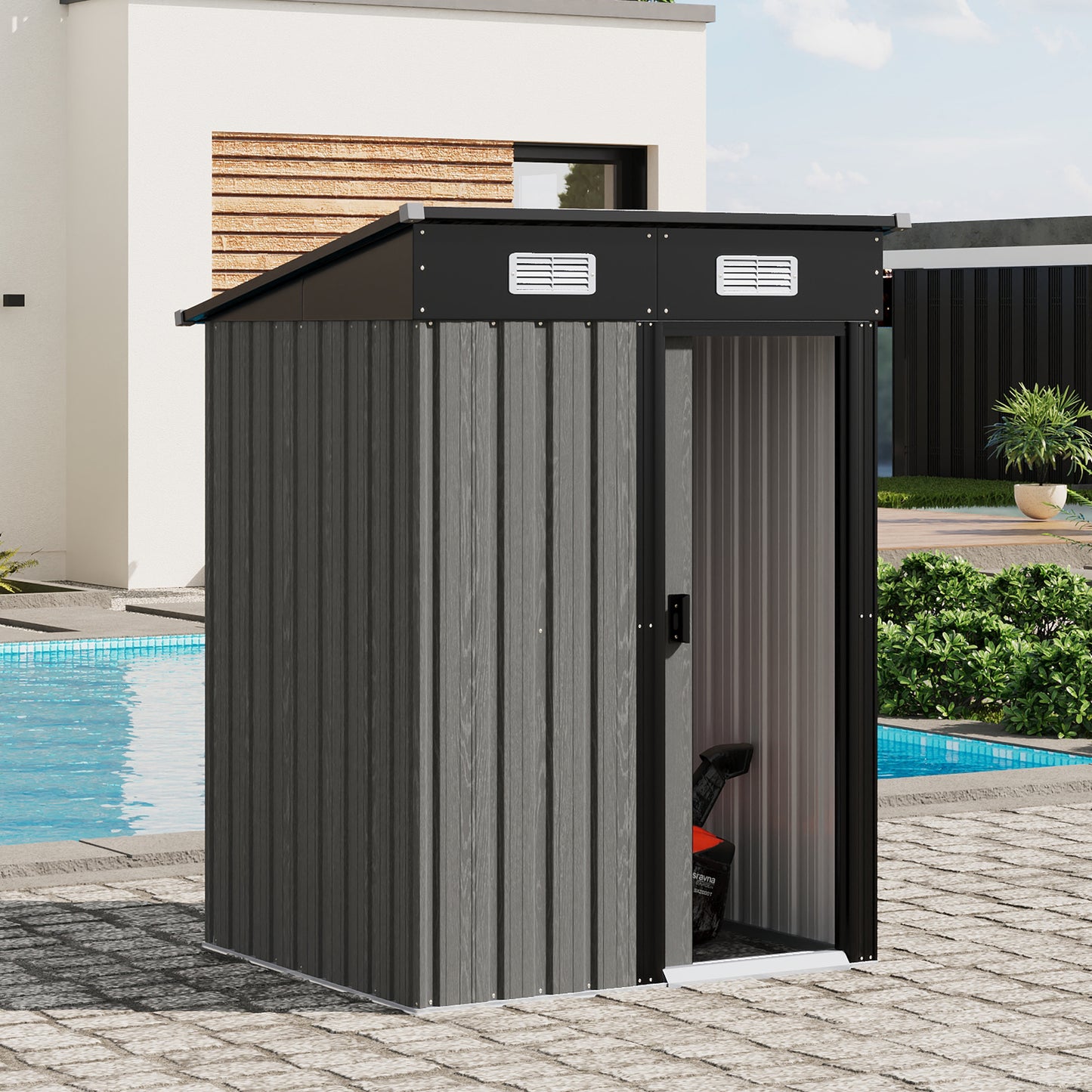 4 x 4FT Outdoor Metal Garden Storage Shed