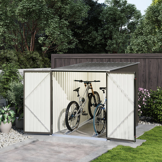 141CM Wide Steel Garden Bike Shed Bicycle Storage Shed