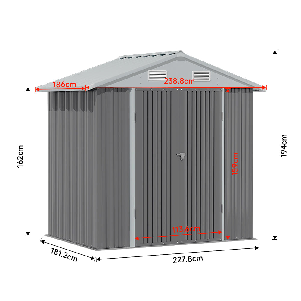 Outdoor Metal Storage Shed with Lockable Door