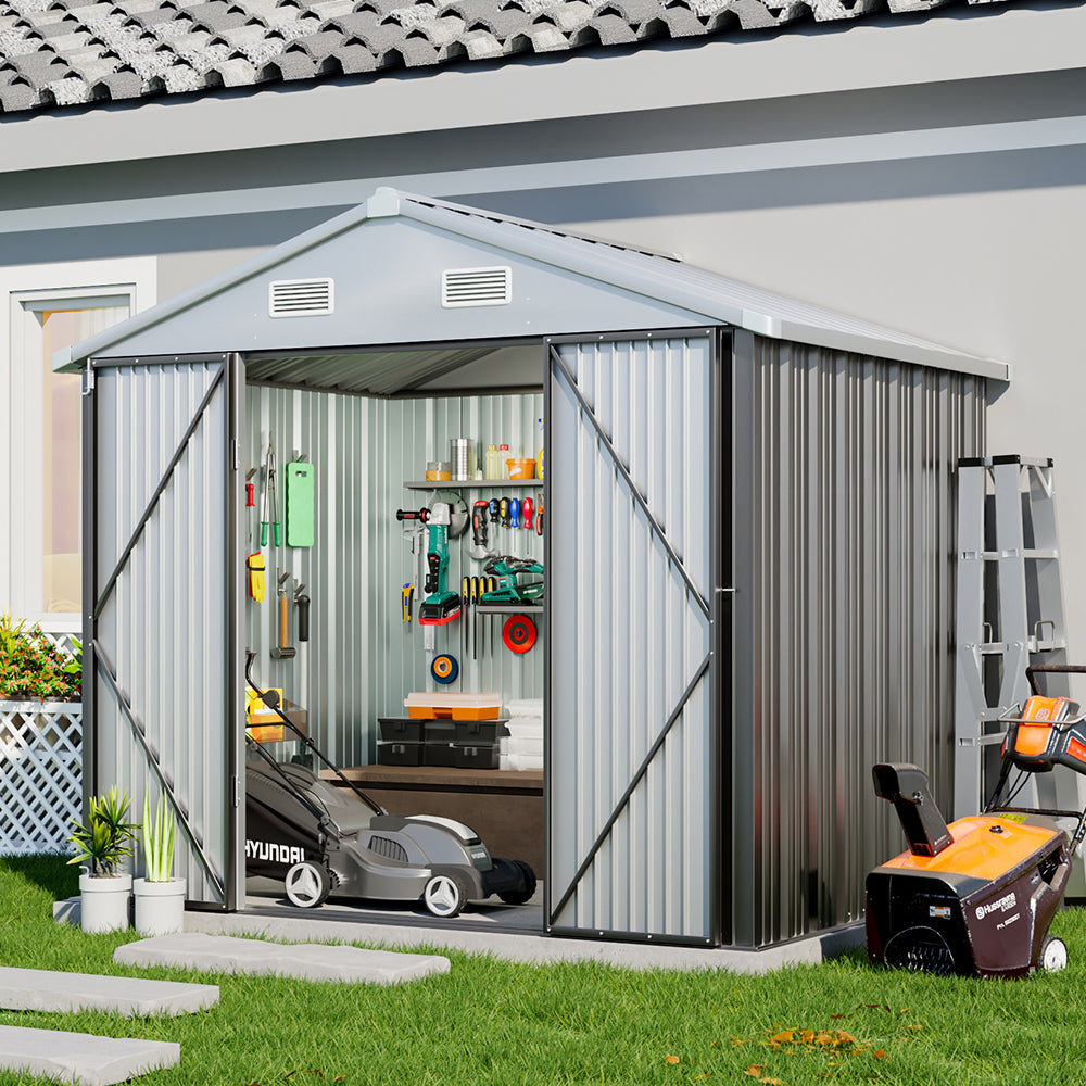 Outdoor Metal Storage Shed with Lockable Door