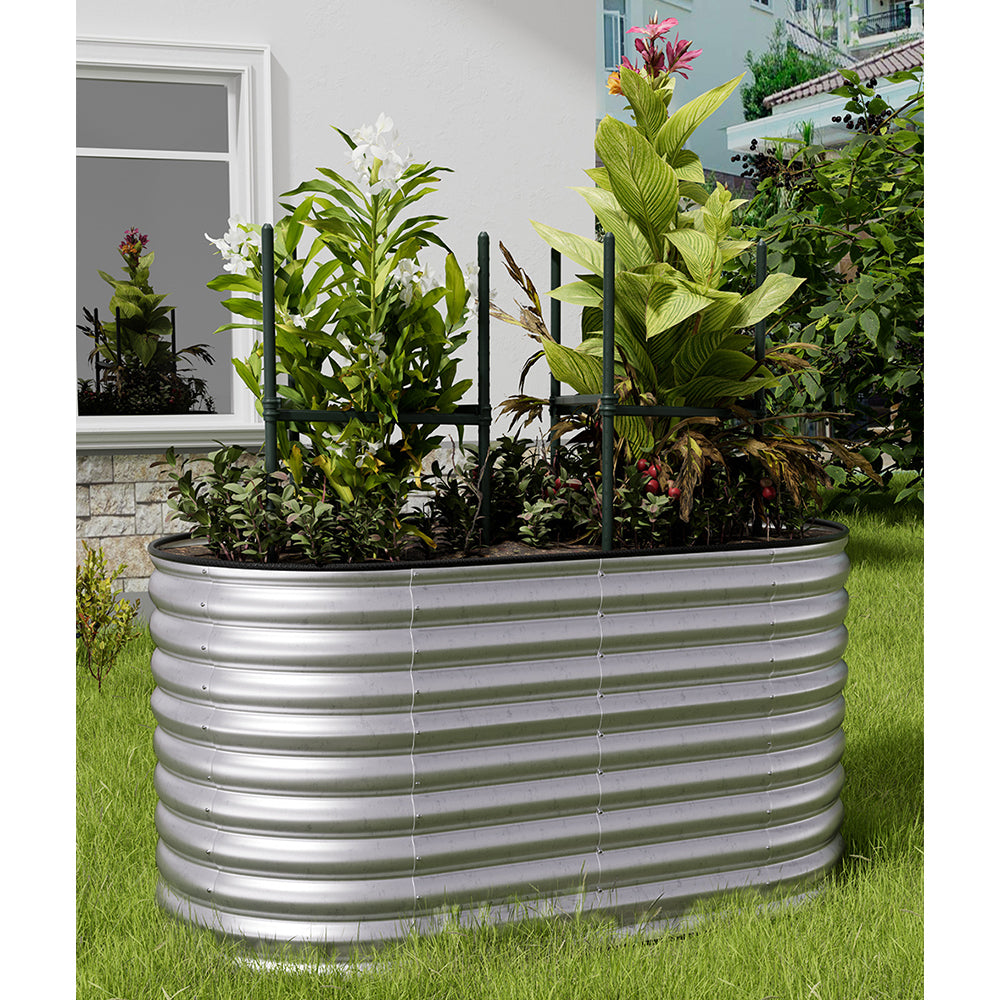 80CM Height Silver Galvanized Steel Raised Garden Bed