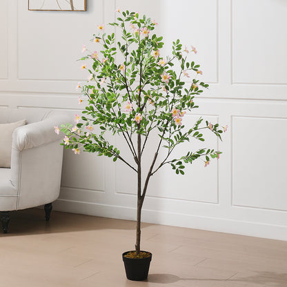 Artificial Frangipani Blossom Tree in Pot for Decoration