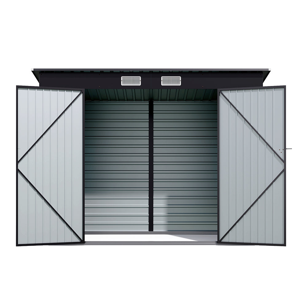 239CM Wide Metal Garden Storage Shed with Lockable Doors