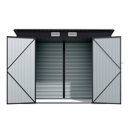 239CM Wide Metal Garden Storage Shed with Lockable Doors