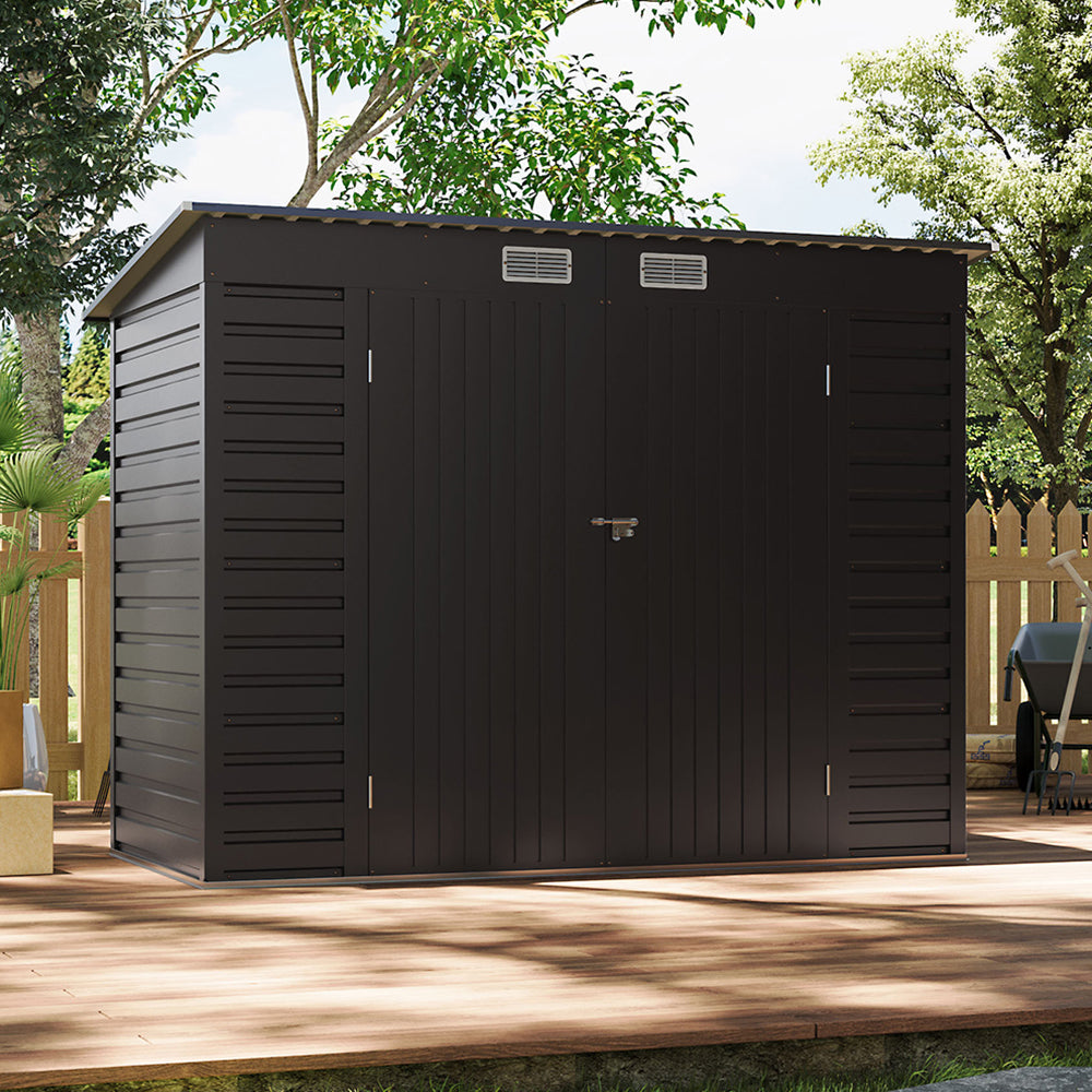 239CM Wide Metal Garden Storage Shed with Lockable Doors
